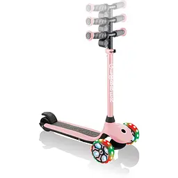 Електросамокат Globber E-Motion 4 колеса з підсвіткою, 50 кг, 3 колеса, пастельно-рожевий - мініатюра 5