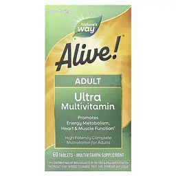 Вітаміни та мінерали Nature's Way Alive! Adult Ultra Potency, 60 таблеток