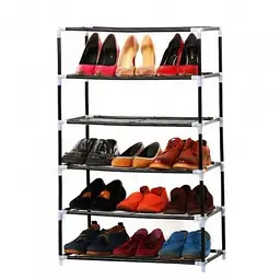 Стелаж тканинний для взуття 5 полиць сірий Combination Shoe Frame 60X30X90 - мініатюра 3