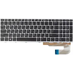 Клавіатура для ноутбука HP EliteBook 850 G5 чорна, сірий фрейм