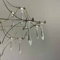 Невагома золота Led люстра d60 см | Арт. MJ 156-600 Titanium | Line F - мініатюра 7