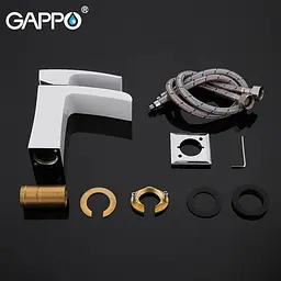 Змішувач для умивальника Gappo G1007-30, білий/хром, Білий - мініатюра 5