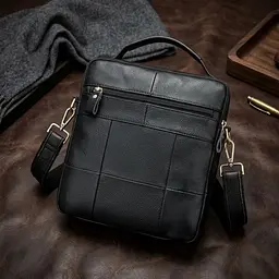 Сумка мужская флотарь 14763 Vintage черная - миниатюра 4