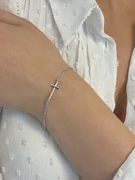 Браслет з білого золота Хрест (з2081) 19