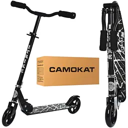 Самокат дитячий iTrike складаний 32х10.5х79-90 см Чорний 000223055 - мініатюра 1