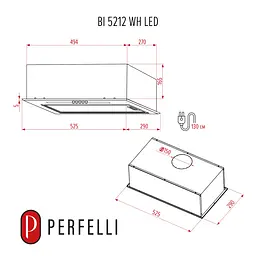 Витяжка повновбудована PERFELLI BI 5212 WH LED - мініатюра 12