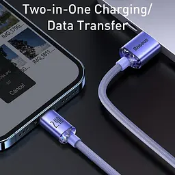 Кабель Baseus Crystal Shine Series Fast Charging Cable USB to Lightning 2.4A 1.2m CAJY000005 Purple - мініатюра 9
