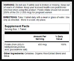 Метил фолат Methyl Folate 400 mcg 90 tabs - мініатюра 2