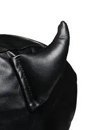Маска Master Series Dungeon Demon Bondage Mask with Horns - Black - мініатюра 7