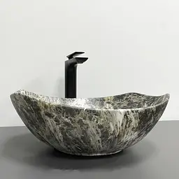 Умивальник VBI Ronta dark grey stone matt накладний VBI-017302, Мрамор - мініатюра 2