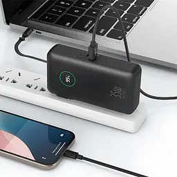 Портативний ЗП Power Bank WIWU Wi-P049 22.5W+PD35W with cable 10000 mAh Black - мініатюра 3
