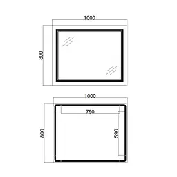 Дзеркало Qtap Cardinal 1000x800 з LED-підсвічуванням Touch, з антизапотіванням, з димером температури кольору (3000-6500K) QT0478C10080 - мініатюра 2