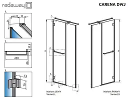 Душові двері Radaway Carena DWJ 120 см 34332-01-01NR - мініатюра 4