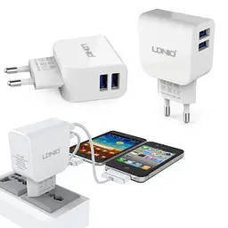 Зарядний пристрій 2 Usb порту Ldnio DL-AC56 на 2.1A