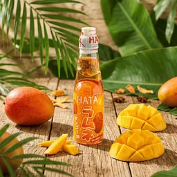 Газований напій з кулькою Hatakosen Ramune Mango 200мл - мініатюра 2