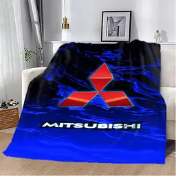 Плед плюшевий на подарунок 3D Mitsubishi blue 160х200 см