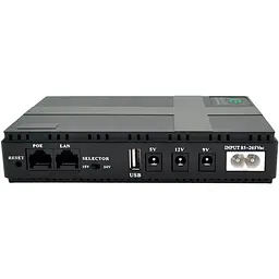 Джерело безперебійного живлення (ДБЖ) для роутера Merlion MINI DC1018P DC-5V/9V/12V 18W 10400mAh Black [153365] - мініатюра 2