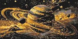 Алмазная мозаика/вышивка Космос. Сияние планет 40*80 см Оригами OD 5188