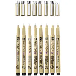 Набір лінерів Pigma Micron 8 шт Чорний Sakura - мініатюра 3