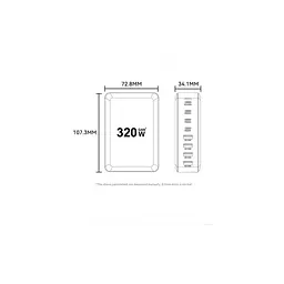 Зарядний пристрій Essager 4xUSB-C + 4xUSB 320W GaN (EZC320W-QJB0G-Z) - мініатюра 10