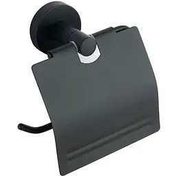 Тримач туалетного паперу з кришкою VBI Venus black VBI-040013BL, Чорний матовий
