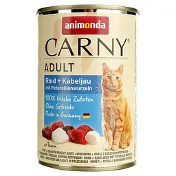 Вологий корм для котів Animonda Carny Adult з яловичиною, тріскою та коренем петрушки 400 г - мініатюра 2