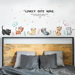 Наклейка 3D UKC у спальню прикрасу на будь-яку поверхню Cats Home
