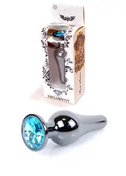 Анальна пробка Jewellery Dark Silver BUTT PLUG Light Blue Boss Series 64-00058 98246