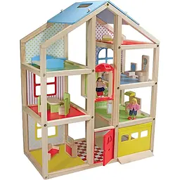 Дерев'яний ляльковий будиночок Melissa&Doug, з підйомником і меблями (MD2462)