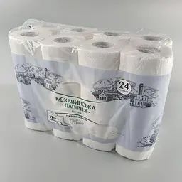 Туалетний папір, Срібло, 3-шарові, білий, 96x115 мм, 1 в упаковці