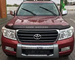 Дефлектор капоту мухобійка Toyota Land Cruiser 200 2007- Темний Logo