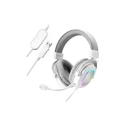 Навушники Fifine H6 RGB 7.1 White (H6W) - мініатюра 1