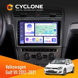 Штатна магнітола Volkswagen Golf 2012-2021 Silver Cyclone C10-011 4x64, DSP Cyclone (НФ-00005323)
