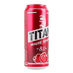 Уцінка. Пиво Чернігівське Titan міцне світле Вишня 8% 0.5 л з/б  - мініатюра 3