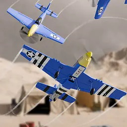 Літак на радіокеруванні SCHE W551 Four-channel Stunt Fighter Blue - мініатюра 5