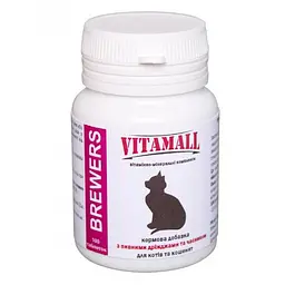 Кормова добавка VitamAll з пивними дріжджами та часником, для котів, 100 табл/50 г