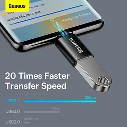 Перехідник Baseus Ingenuity Series Mini OTG Adaptor Type-C to USB-A 3.1 швидкість 10Gbps - мініатюра 8