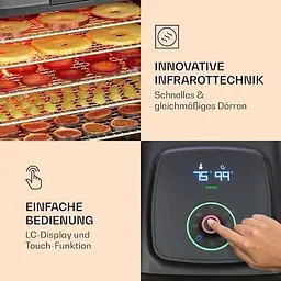 Інфрачервоний дегідратор-сушарка для овочів фруктів Klarstein Florida Jerky 500 Вт (10034430) - мініатюра 5