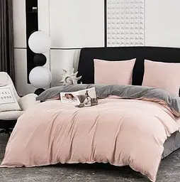 Постільна білизна L&M Home Textiles двоспальна постіль з вареної бавовни не вимагає прасування 100% бавовна 180х220см Пудровий - мініатюра 2