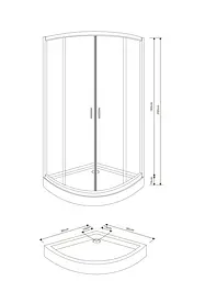 Душова кабіна Volle Fiesta 90x90 10-22-157glass, Хром - мініатюра 6