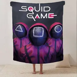 Плед плюшевий м'який 3D Гра в кальмара SQUID GAME 160х200 см - мініатюра 2