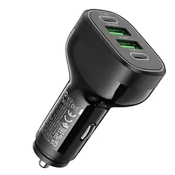 Автомобільний зарядний пристрій Hoco NZ11 2USB/2Type-C PD 72W чорний - мініатюра 6