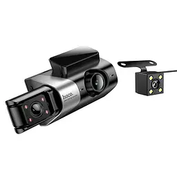 Відеореєстратор HOCO Triumph three-screen simultaneous display driving recorder DI64 (Wi-Fi version) 720p/480p+480p rear, 3"