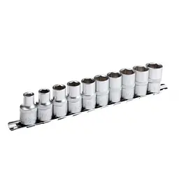 Набір шестигранних головок 10 одиниць 1/2" 8,10,12,13,14,15,16,17,18,19 мм CrV Cr-V INTERTOOL ET-6012