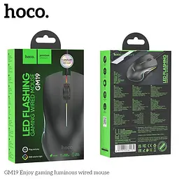Комп'ютерна Миша HOCO GM19 Enjoy gaming luminous wiчервоний mouse Чорна - мініатюра 6