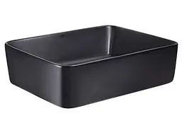 Комплект Qtap Tern: Раковина накладна прямокутна 480х370х135 мм Matt Black + Донний клапан PU03 (QT172074MBMBN47300) - мініатюра 4