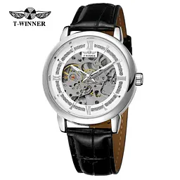Forsining 8173 Silver-White Leather