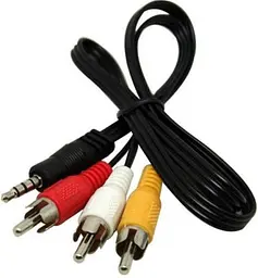 Кабель Atcom 3хRCA/3.5 мм M/M 1.8 м Black 17320 пакет