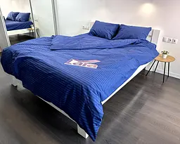 Постільна білизна LARA бязь-страйп Dark Blue d11298e євро - мініатюра 4