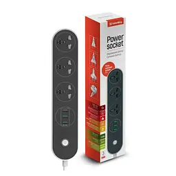 Мережевий фільтр живлення ColorWay CW-CHU33B, 3 розетки/3USB Black 1.8M (CW-CHU33B) - мініатюра 1
